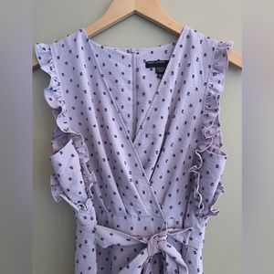 Maggy London Sleeveless Midi Fit Flare Dress Lilac Dot Size 6